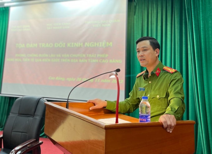 Thượng tá. PGS.TS Phạm Tiến Dũng - Trưởng Khoa Cảnh sát kinh tế phát biểu tại chương trình