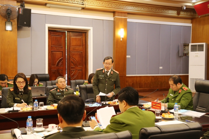 Thiếu tướng Huỳnh Văn Hải - Phó Cục trưởng Cục Tổ chức cán bộ, Bộ Công an phát biểu tại Tọa đàm