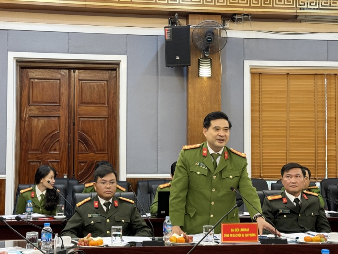 Đại tá, TS Lê Đức Hùng, Trưởng Công an quận Bắc Từ Liêm phát biểu tại Tọa đàm