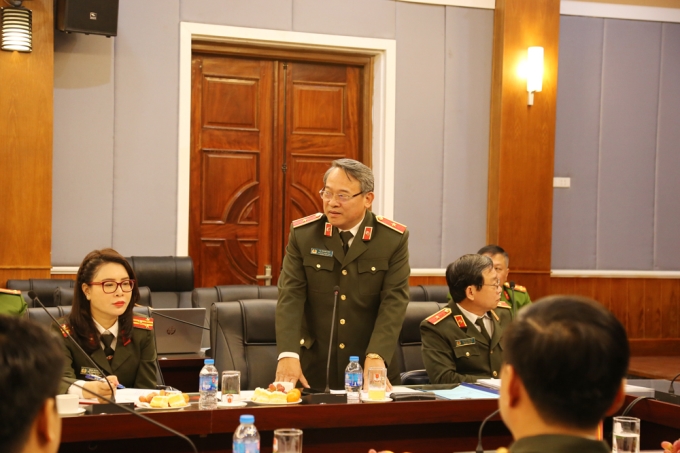 Thiếu tướng, TS Tạ Quang Huy - Phó Chủ nhiệm UBKT Đảng ủy Công an Trung ương phát biểu tại Tọa đàm