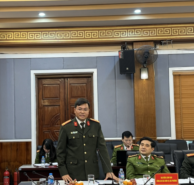 Đại tá Phùng Chí Công, Phó Cục trưởng Cục H03, Bộ Công an phát biểu tại Tọa đàm