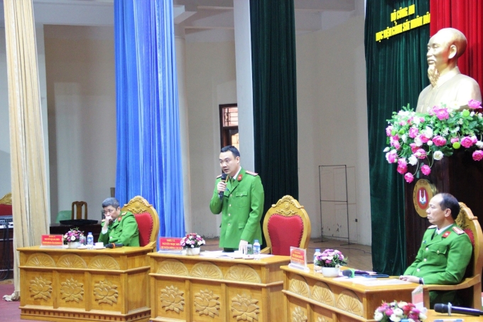 Thiếu tá Nguyễn Ngọc Sơn, Phó Trưởng phòng Phòng 6 - Cục Cảnh sát hình sự trình bày tham luận