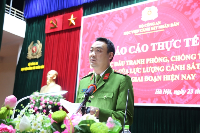 Thiếu tá Nguyễn Ngọc Sơn - Phó Trưởng phòng 6, Cục Cảnh sát hình sự, Bộ Công an - Báo cáo viên tại chương trình