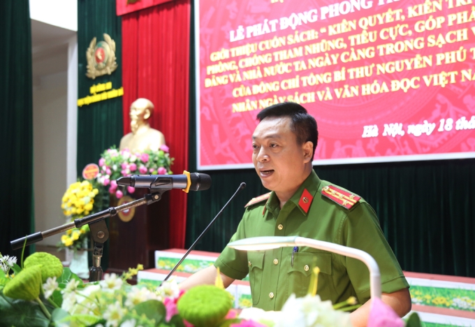 Đại tá, TS Nguyễn Đăng Sáu, Phó Giám đốc Học viện phát biểu chỉ đạo tại lễ phát động