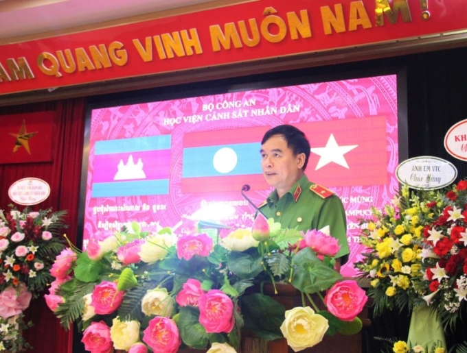 Thiếu tướng, GS. TS Nguyễn Đắc Hoan, Phó Giám đốc Học viện phát biểu tại chương trình