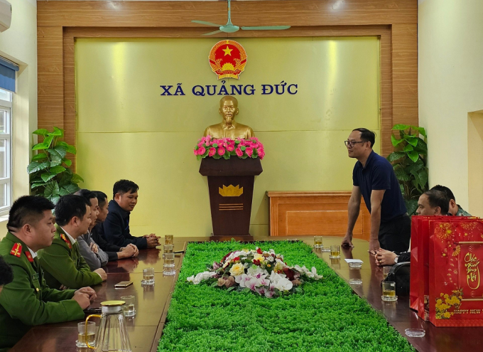Phòng Quản lý học viên thăm hỏi, chúc tết Công an xã Quảng Đức, huyện Hải Hà, tỉnh Quảng Ninh